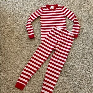 Classic Hanna Andersson Red and White Striped Organic Cotton Pajama Set